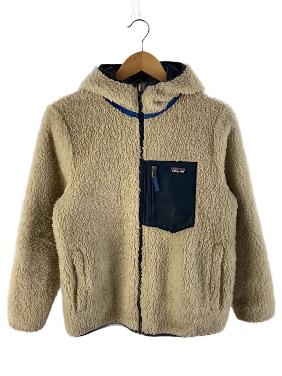 【中古】patagonia◆フリースジャケット/XL/ポリエステル/BEG/リヴァーシブル【レディース御召しもの】