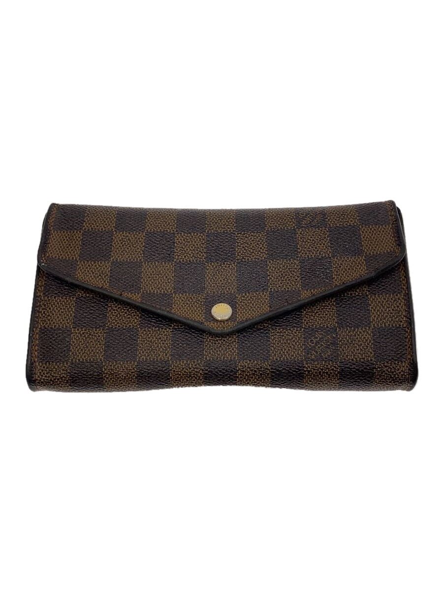 【中古】LOUIS VUITTON◆2)ポルト・フォイユ・サラ_ダミエ・エベヌ_BRW_赤銅色/PVC/BRW/総柄/メンズ//【服飾雑貨他】