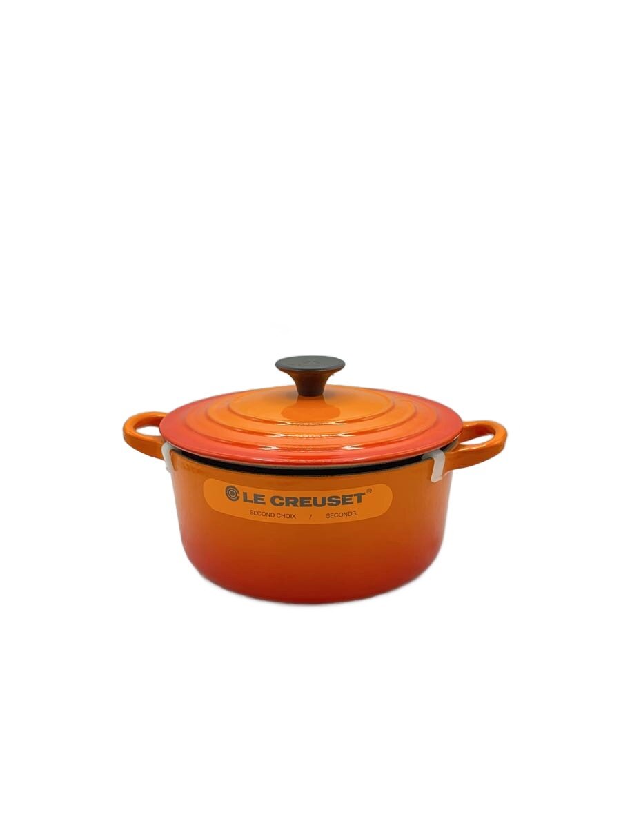 【中古】LE CREUSET◆鍋/大きさ:18珊/ORN//【勝手もと装置】