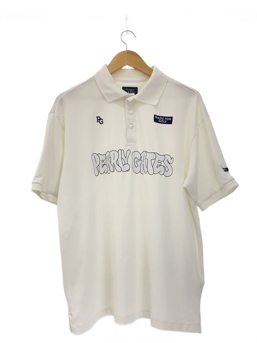 【中古】PEARLY GATES◆ロゴストレッチポロ/24SS/スポーツシャツ/5/ポリエステル/WHT/053-4160553【メンズウェア】