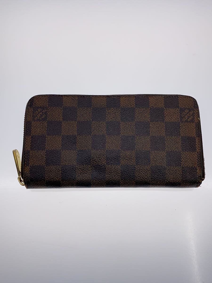 【中古】LOUIS VUITTON◆1)ジッピー・ウォレット_ダミエ・エベヌ_BRW/PVC/BRW/メンズ【服飾雑貨他】