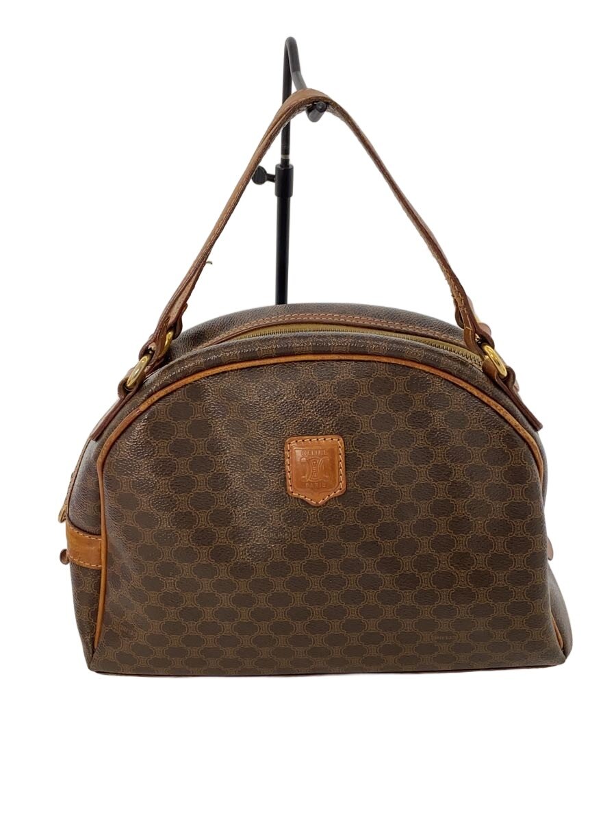 【中古】CELINE◆ハンドバック/M94/底鋲付/マカダム柄/なめし革/赤銅色【御徒面子】