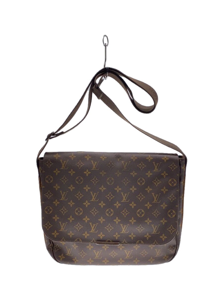 【中古】LOUIS VUITTON◆伝達人MM・ボブール_モノグラム・帆布_BRW/PVC/赤銅色【御徒面子】