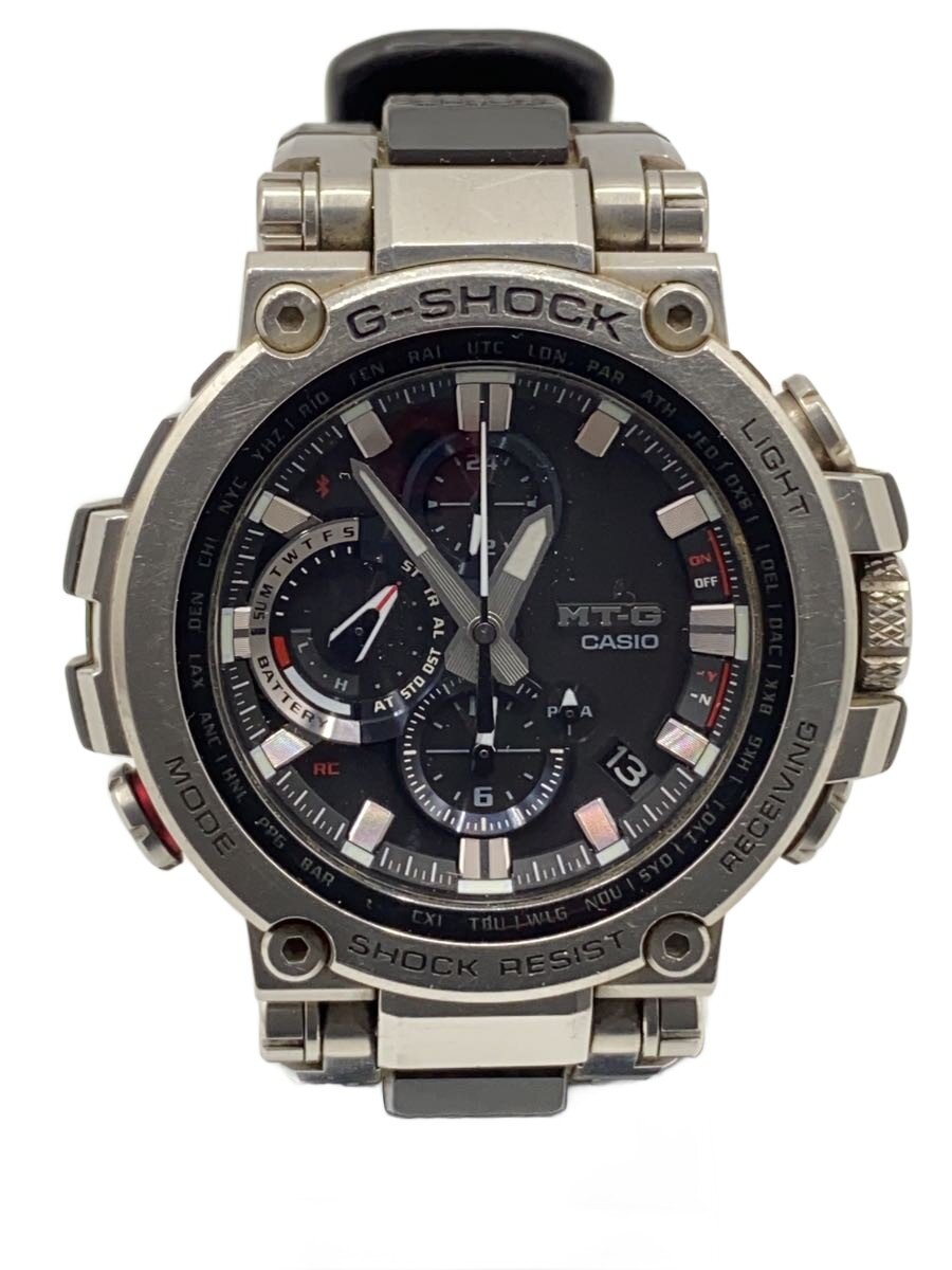 【中古】CASIO◆ソーラーウオッチ・G-SHOCK/アナログ/SLV【服飾雑貨他】