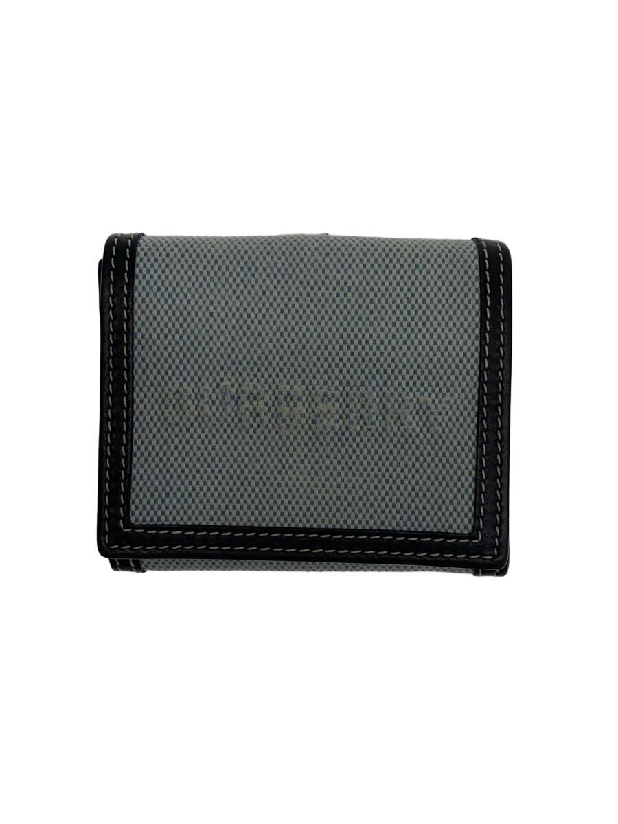 【中古】BURBERRY◆3つ折り紙入れ/帆布/BLU/メンズ【服飾雑貨他】