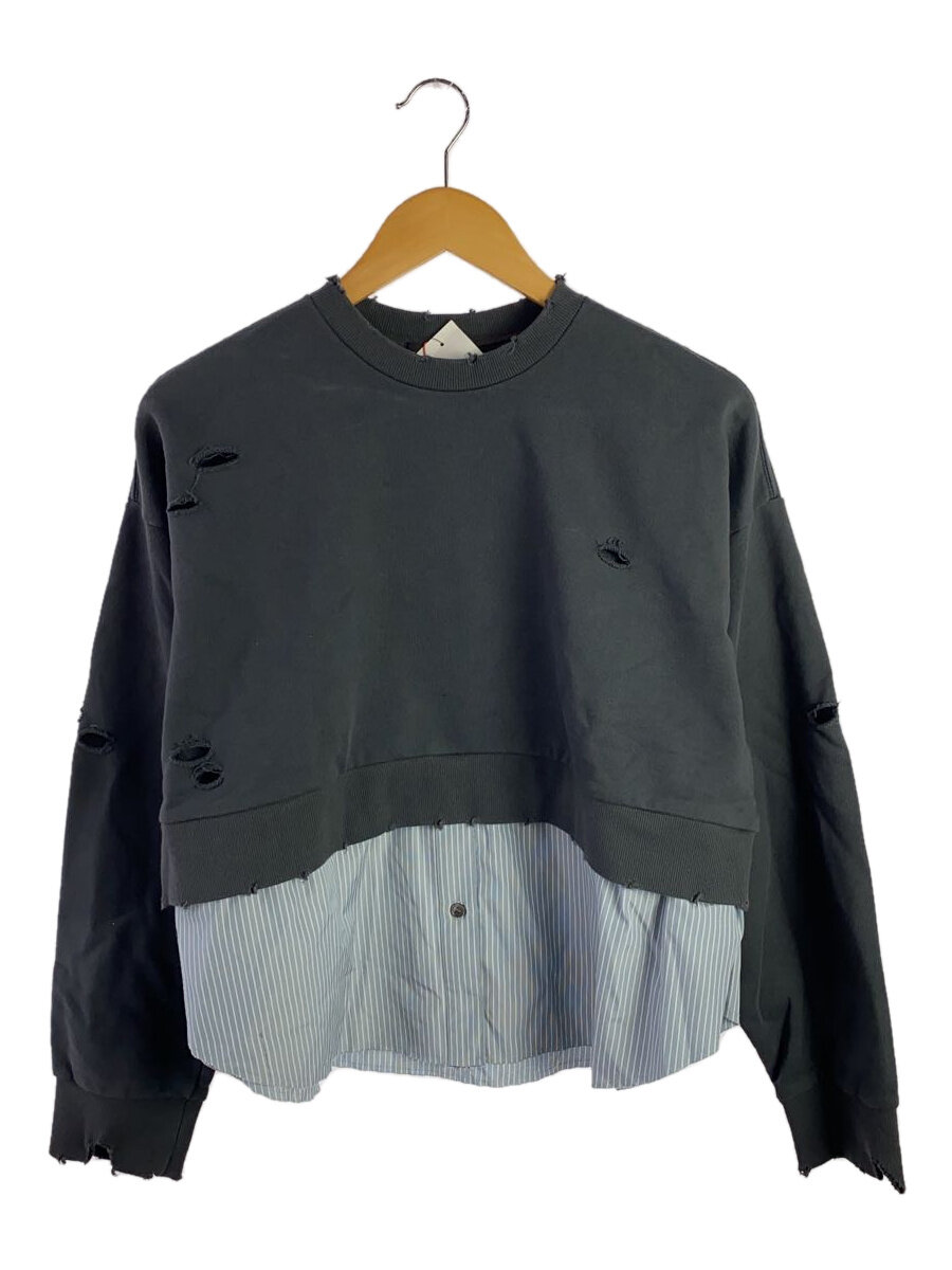 【中古】MAISON SPECIAL◆Shirt Layered Crush Processing Sweatshirt/FREE/綿織物/GRY【レディースお召しもの】