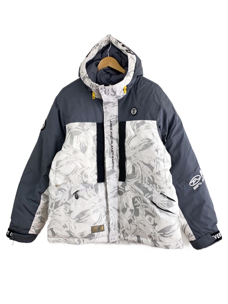 【中古】AAPE BY A BATHING APE◆ダウンジャケット/L/ポリエステル/GRY/総柄/AAPDNM7553XAJ【メンズウェア】｜2ｎｄ STREET 店