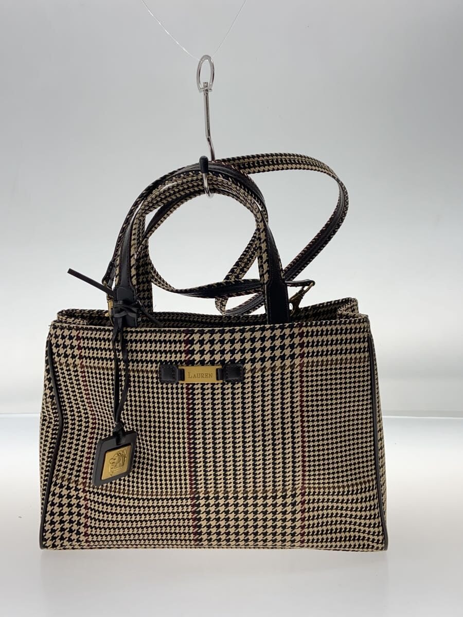 【中古】LAUREN RALPH LAUREN◆トートバッグ/帆布/BEG/チドリ透かし彫り【御徒面子】