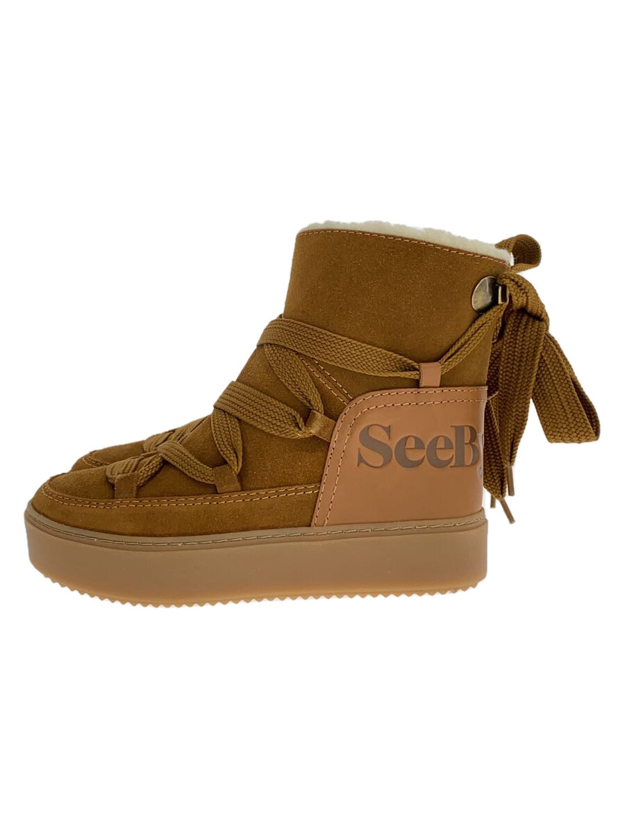 【中古】SEE BY CHLOE◆CHARLEE/レースアップブーツ/36/BRW【シューズ】