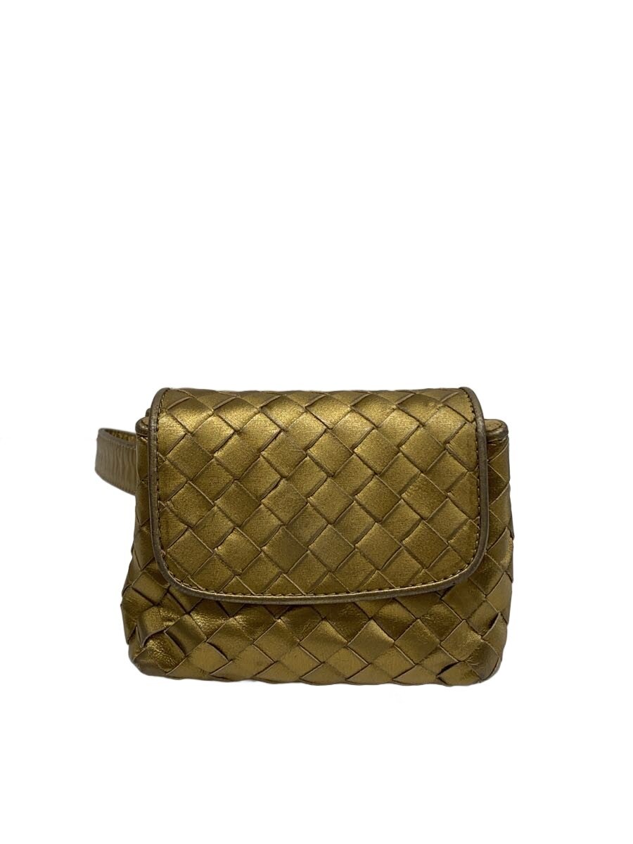 【中古】BOTTEGA VENETA◆合財袋/なめし革/GLD【御徒面子】