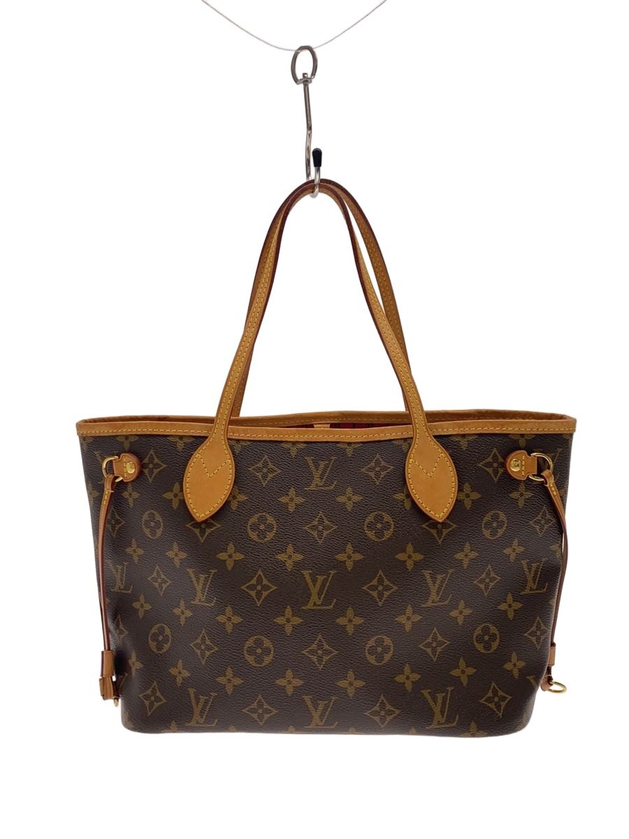 【中古】LOUIS VUITTON◆2)ネヴァーフルPM_モノグラム・帆布_フューシャ/PVC/BRW【御徒面子】