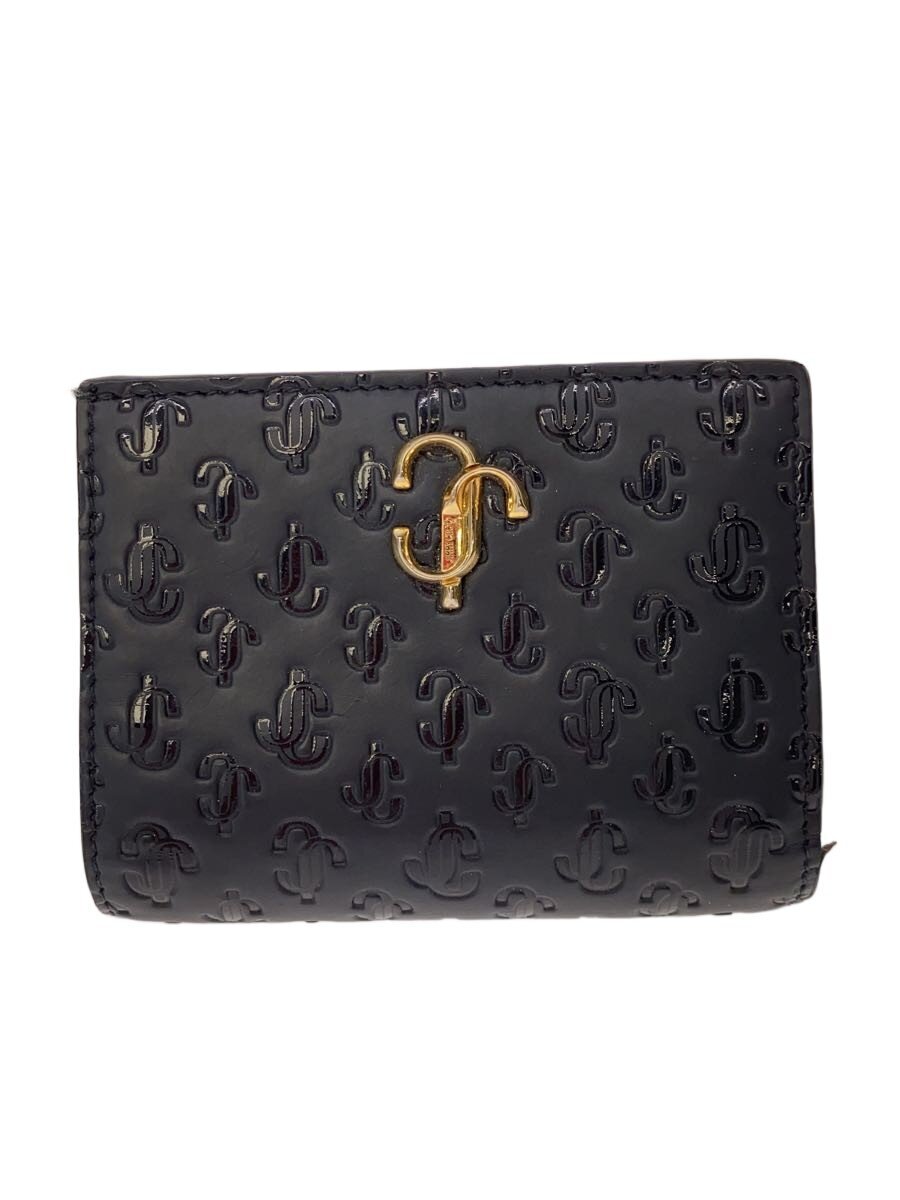 【中古】JIMMY CHOO◆2つ折り紙入れ/PVC/BLK/レディース【服飾雑貨他】
