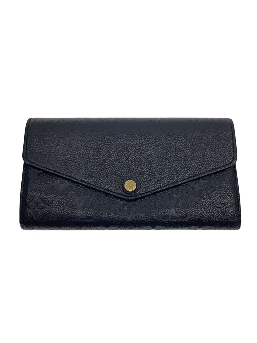 【中古】LOUIS VUITTON◆ポルト・フォイユ・サラ_モノグラム・アン工業プラント/なめし革/NVY/レディース/? NULL ?//【服飾雑貨他】