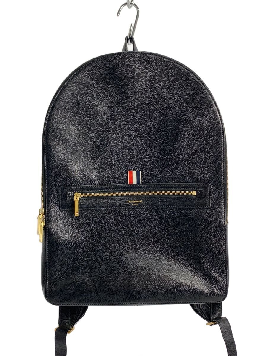 【中古】THOM BROWNE. NEW YORK◆背嚢/なめし革/BLK【御徒面子】