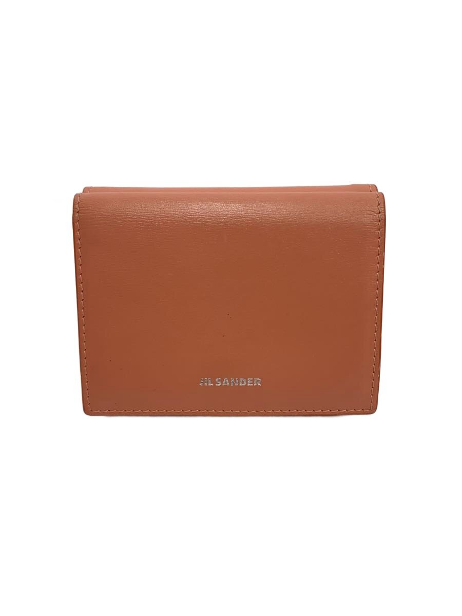 【中古】JIL SANDER◆3つ折り金入れ/なめし革/PNK/無地/レディース【服飾雑貨他】