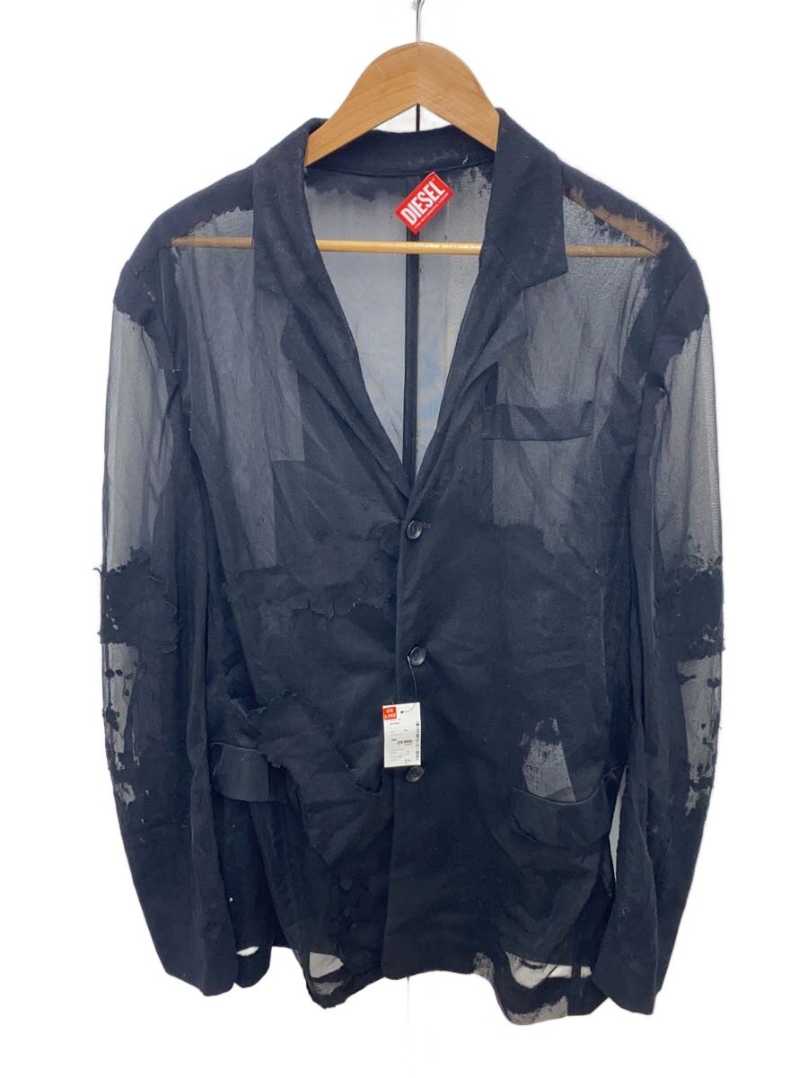 【中古】DIESEL◆J-REG/シースルー/タグほつれ有/テーラードジャケット/48/ウール/BLK/総柄/A13877【メンズウェア】｜2ｎｄ STREET 店