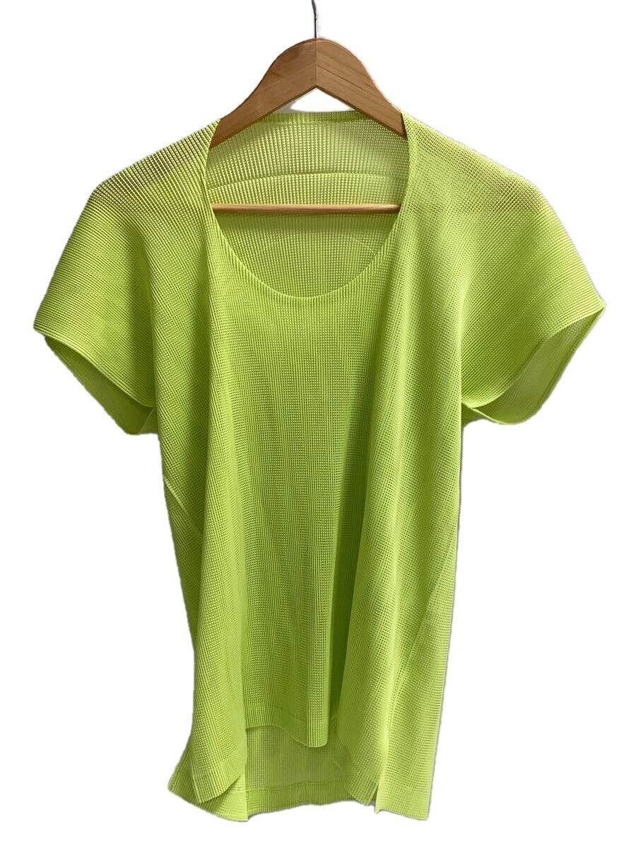 【中古】PLEATS PLEASE ISSEY MIYAKE◆半袖カットソー/3/ポリエステル/GRN/PP03-FK772//【レディース御召しもの】