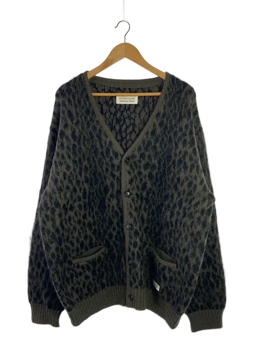 【中古】WACKO MARIA◆ジレー(朦々たる)/XXL/モヘヤ/KHK/レオパード/23FW-WMK-KN15【メンズウェア】