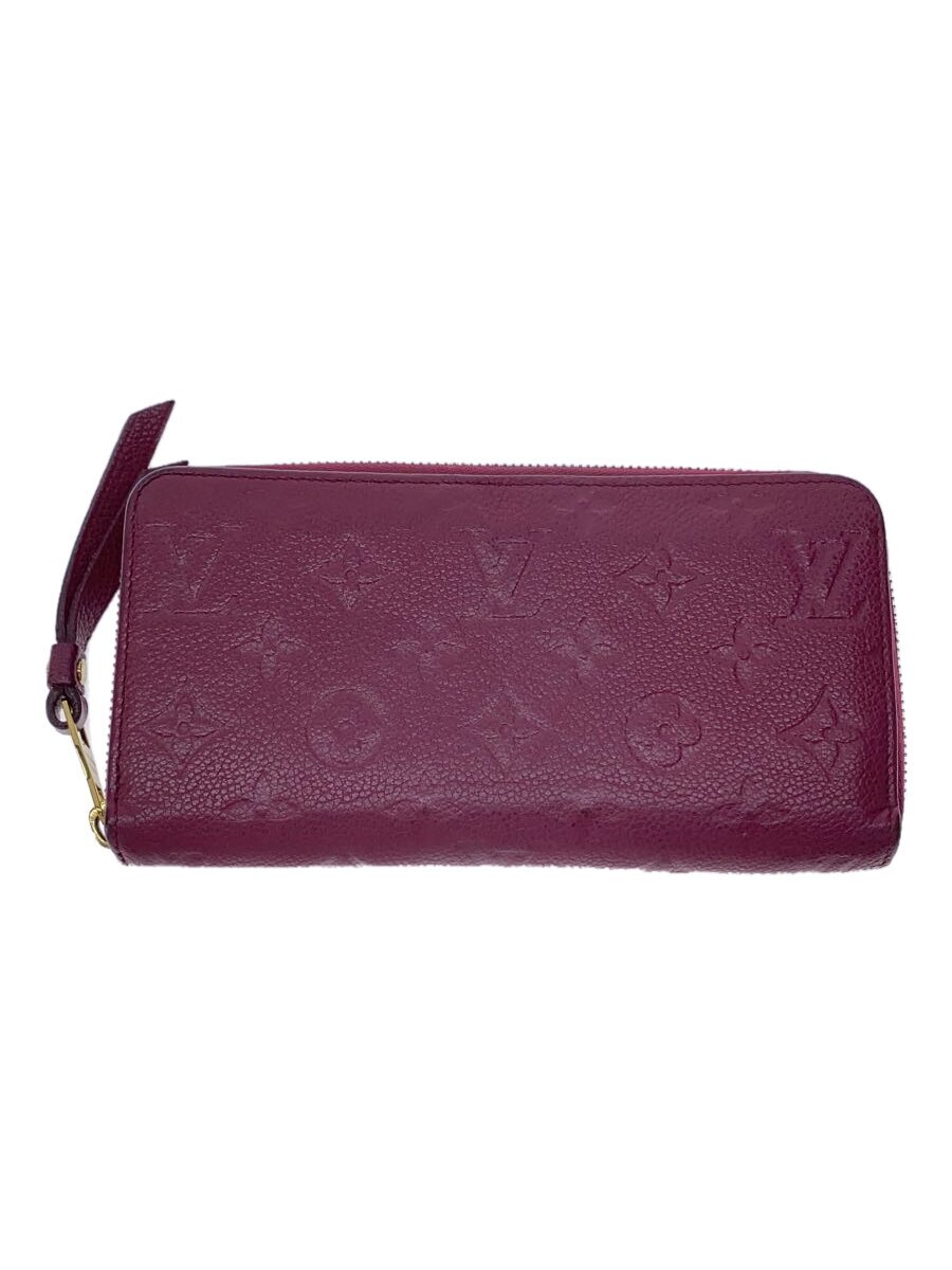 【中古】LOUIS VUITTON◆ジッピー・ウォレット_モノグラム・アンプラント/レザー/RED/メンズ【服飾雑貨他】