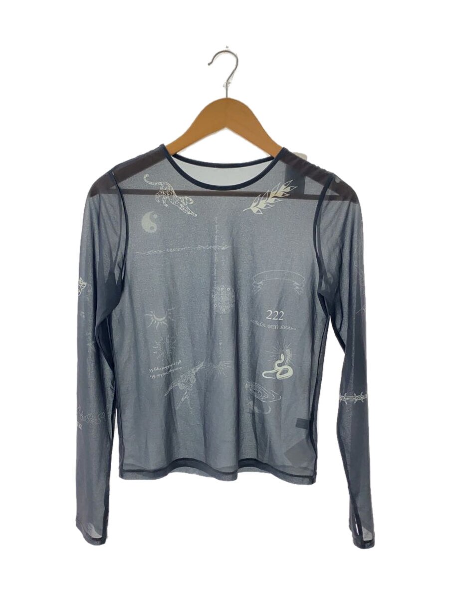 【中古】MAISON SPECIAL◆TATOO Print Sheer Tops/FREE/ポリエステル/BLK/21231415303//【レディース御召しもの】