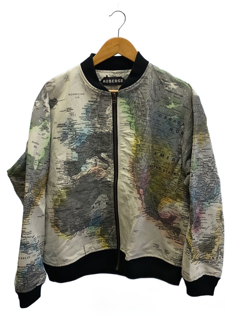 【中古】AUBERGE◆和紙/23AW/LITIUM PAINT/42/ポリエステル/白いこと/総柄//【メンズウェア】