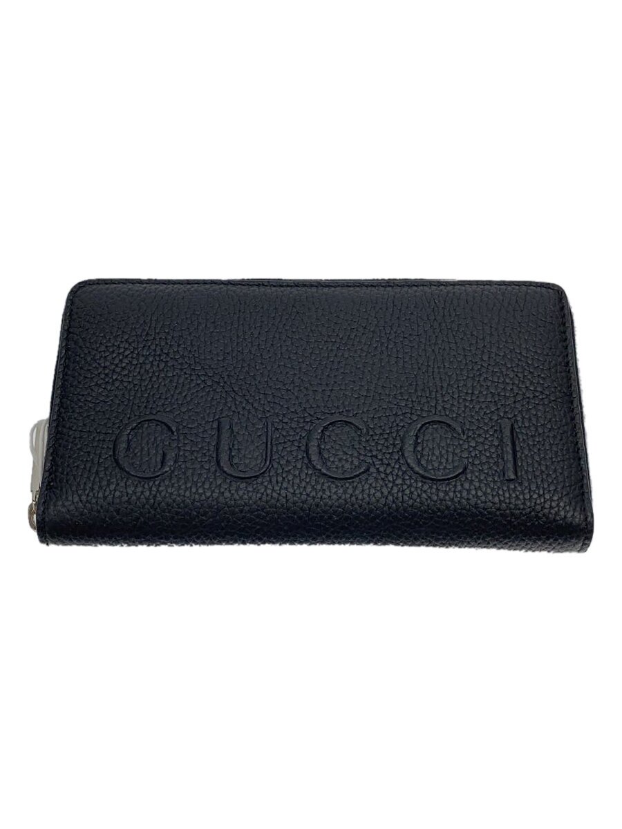 【中古】GUCCI◆日本押さえる/ロゴタイプ_ジップアラウンドウォレット/長金入れ/なめし革/BLK/835120【服飾雑貨他】