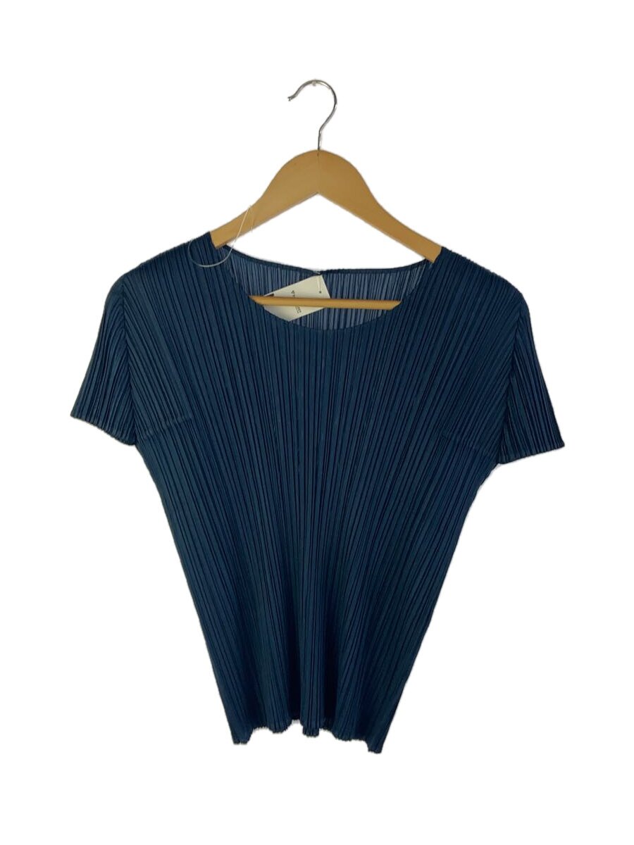 【中古】PLEATS PLEASE ISSEY MIYAKE◆カットソー/3/ポリエステル/BLU/無地/PP51JK141【レディース御召しもの】