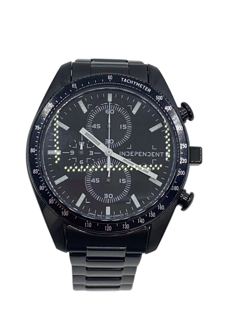 【中古】CITIZEN◆石英ウオッチ/アナログ/ステンレス鋼/BLK/GRY/SS/0510【服飾雑貨他】