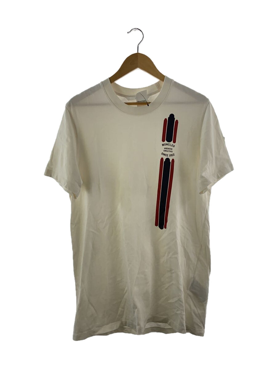 【中古】MONCLER◆T-SHIRT SS/ティーシャツ/L/綿織物/WHT/I10918C00024 M2643【メンズウェア】