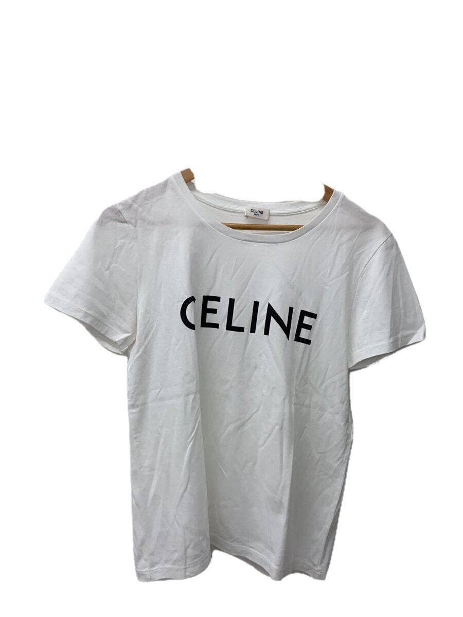 【中古】CELINE◆エヂィ期古典派音楽ロゴタイプティーシャツ/ティーシャツ/M/綿織物/WHT/2X314916G【レディース御召しもの】