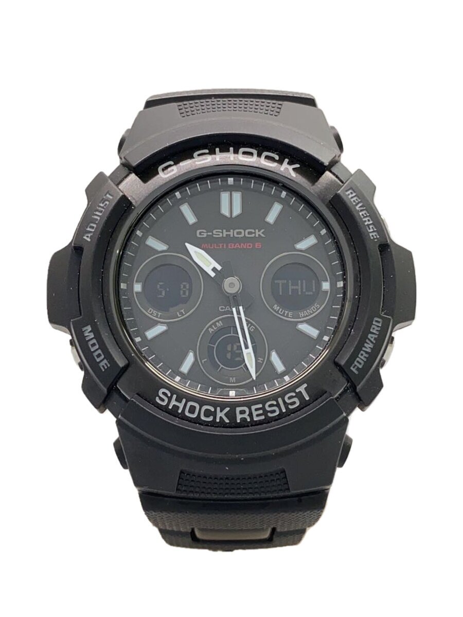 【中古】CASIO◆ソーラーウオッチ・G-SHOCK/デジアナ/ステンレス鋼/BLK【服飾雑貨他】