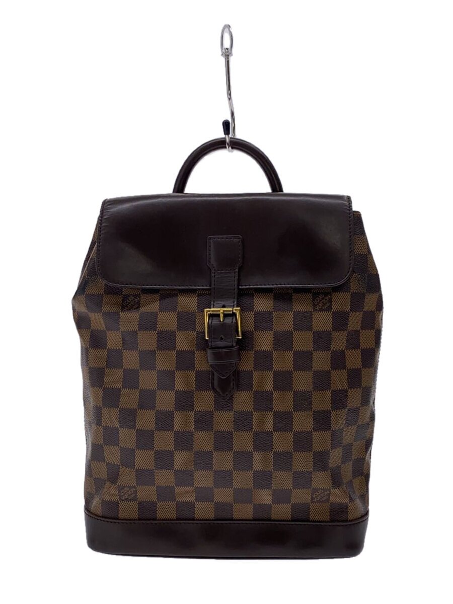 【中古】LOUIS VUITTON◆ソーホー_ダミエ・エベヌ/PVC/BRW【御徒面子】