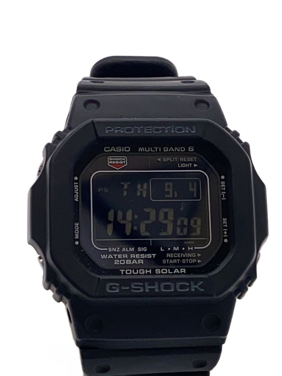 【中古】CASIO◆ソーラーウオッチ_G-SHOCK/デジタル/天然ゴム/BLK/BLK/SS//【服飾雑貨他】