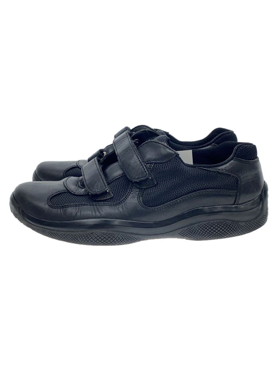 【中古】PRADA SPORT◆ローカットスニーカー/UK6/BLK/PVC【シューズ】