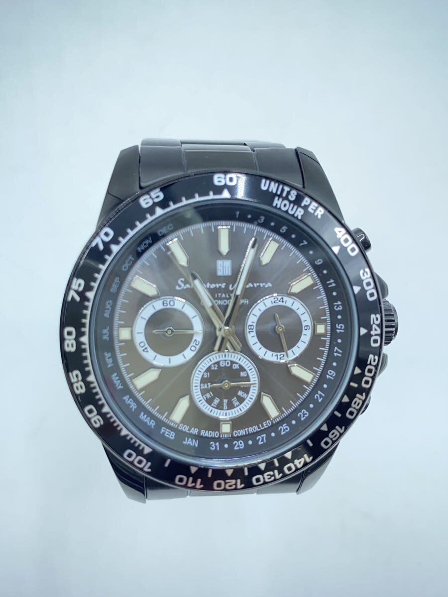 【中古】Salvatore Marra◆ソーラーウオッチ/アナログ/ステンレス鋼/SM-24108-16【服飾雑貨他】