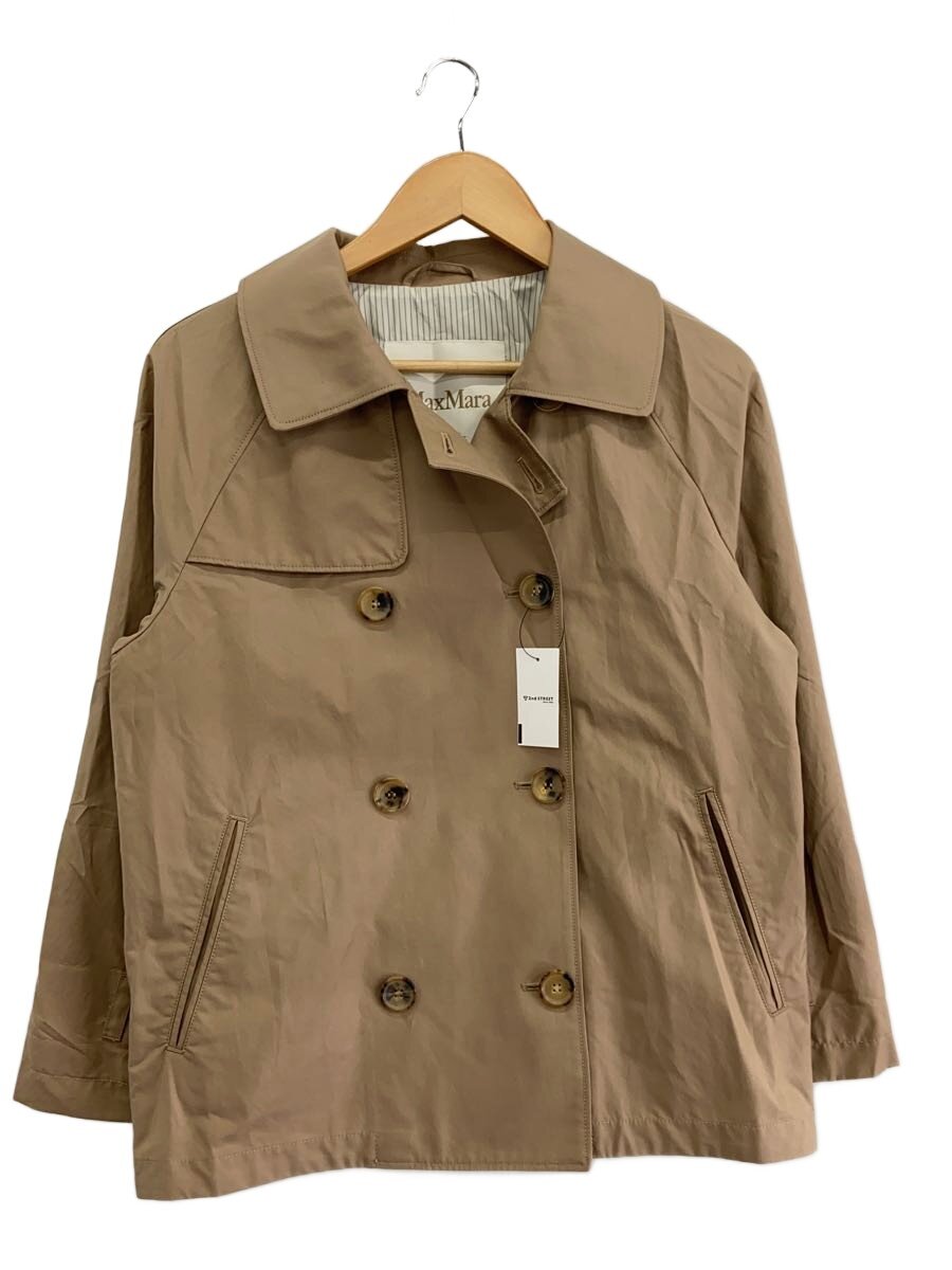 【中古】MAX MARA◆上衣/二分の一トレンチ/遊撃手丈/38/綿織物/BEG/23902103376//【レディース御召しもの】