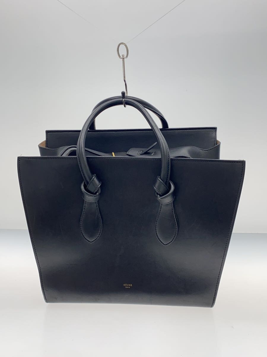 【中古】CELINE◆タイバッグ/トートバッグ/レザー/BLK/全体的に傷有【バッグ】｜2ｎｄ STREET 店