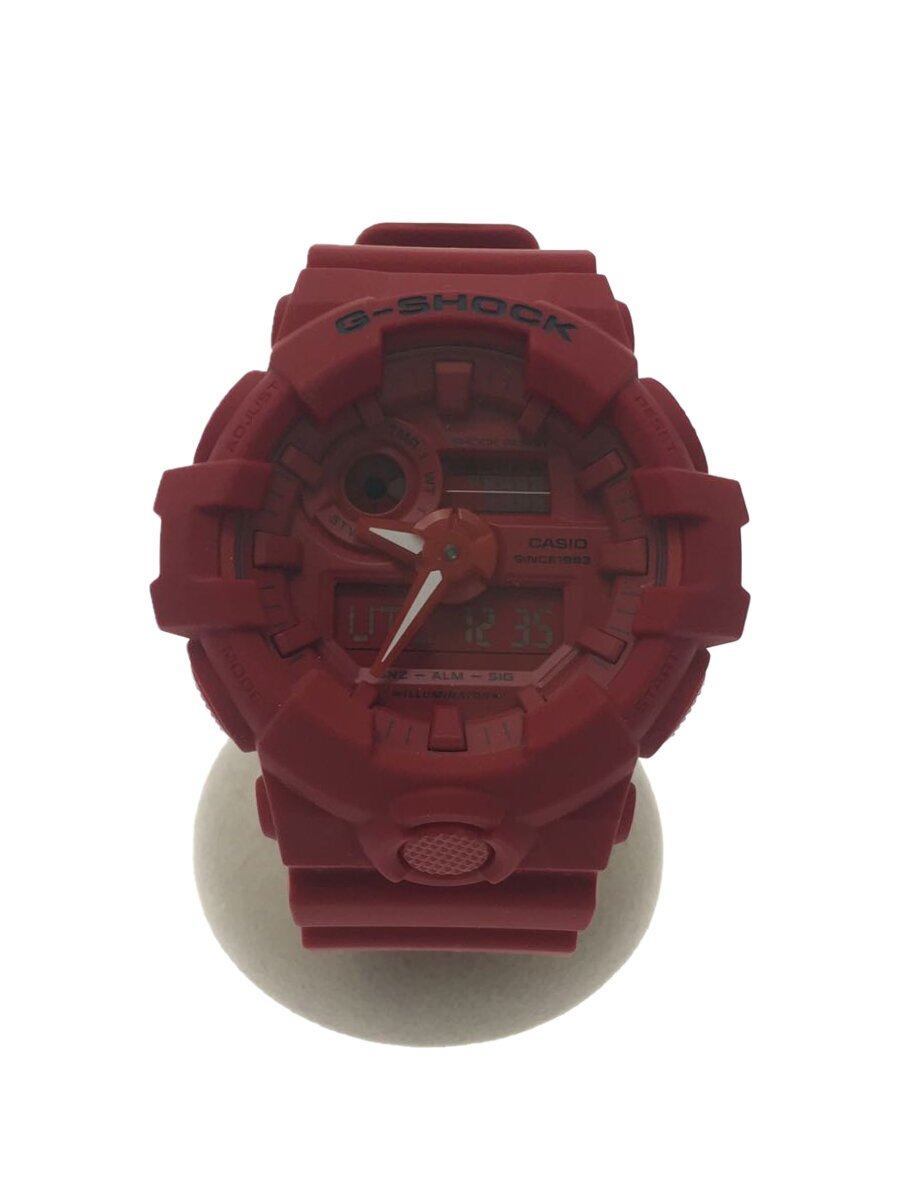【中古】CASIO◆石英ウオッチ・G-SHOCK/デジアナ/天然ゴム/RED/RED//【服飾雑貨他】