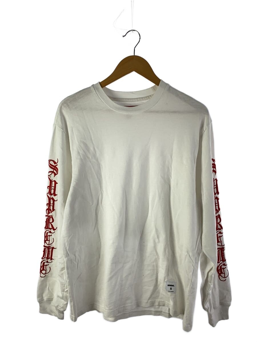【中古】Supreme◆長袖プルオーバー/S/綿織物/WHT【メンズウェア】