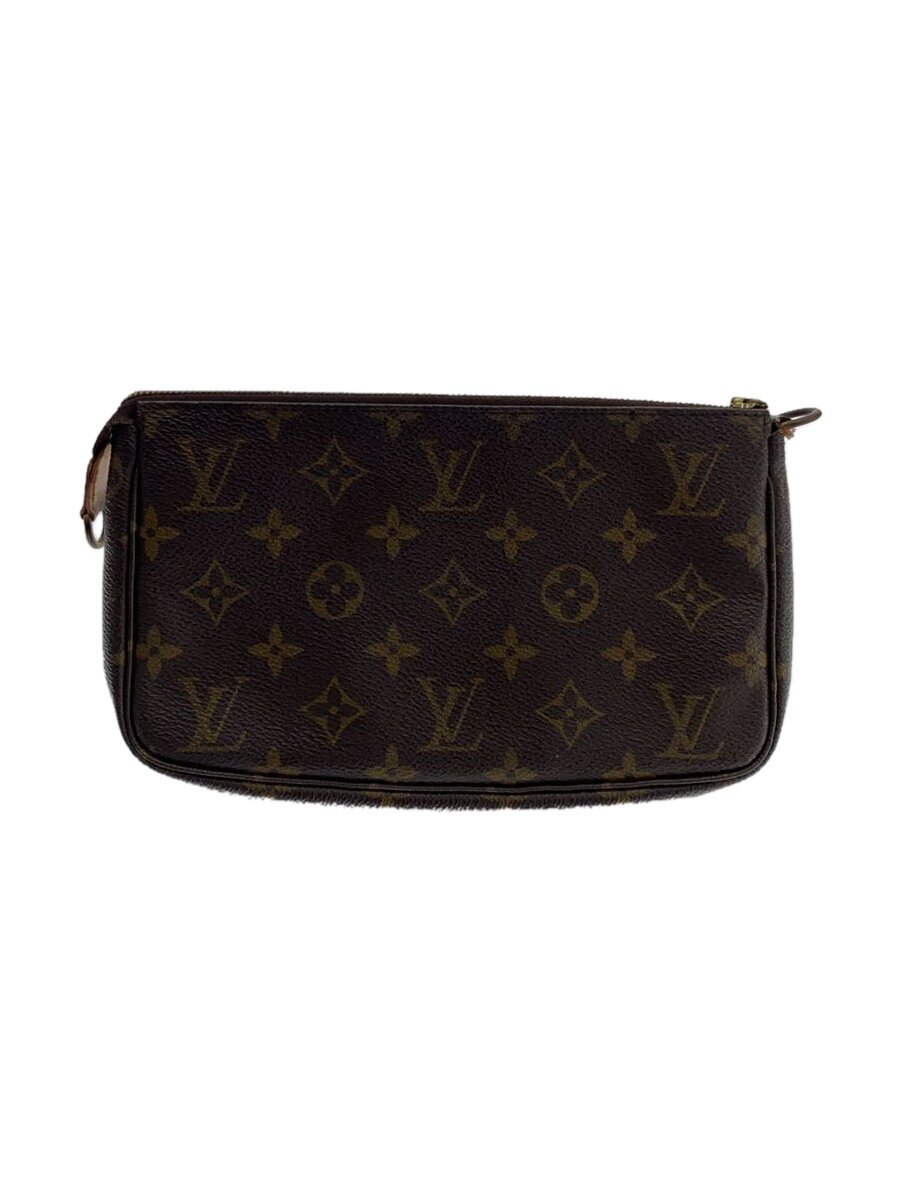 【中古】LOUIS VUITTON◆1)ポシェット・アクセソワール_モノグラム・帆布/PVC/BRW【御徒面子】