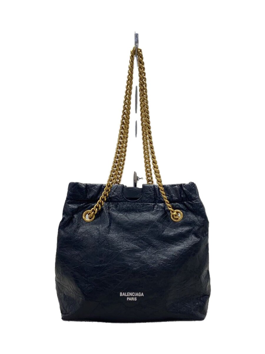 【中古】BALENCIAGA◆トートバッグ_スモール/レザー/ブラック/crush/742942/バレンシアガ//【バッグ】｜2ｎｄ STREET 店