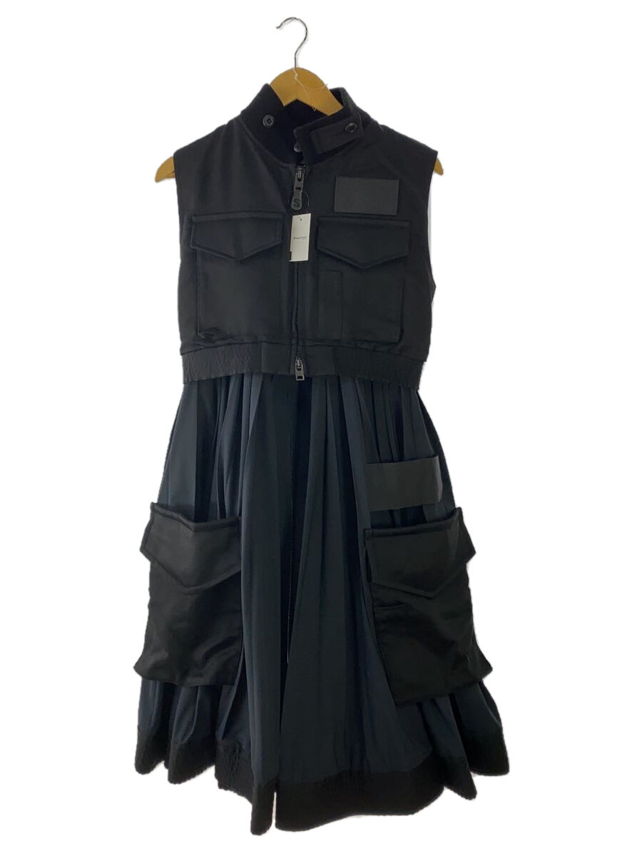 【中古】sacai◆ノースリーブ衣装/2/人絹/BLK/無地/24-07468【レディースお召しもの】