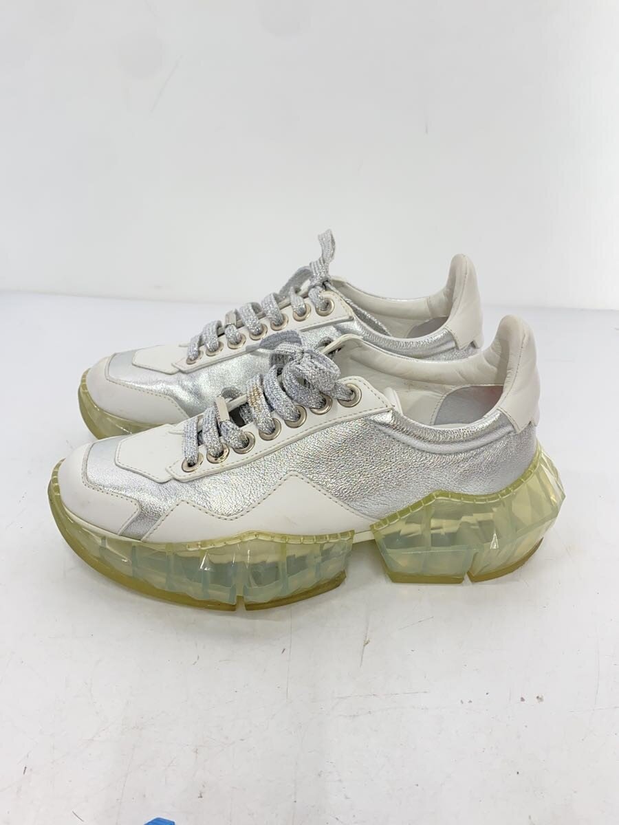 【中古】JIMMY CHOO◆ローカットスニーカー/35/DIAMOND/しろがね色/白いこと/白/厚底【シューズ】