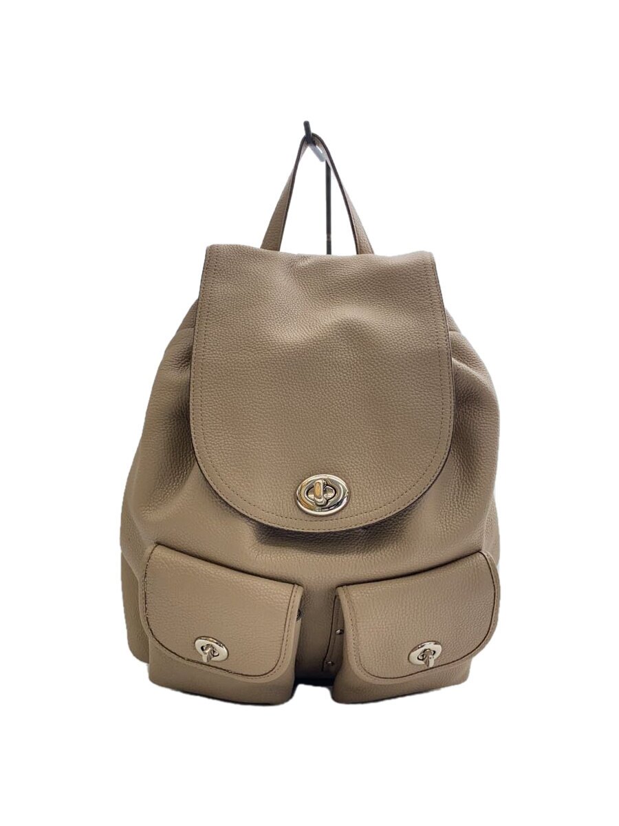 【中古】COACH◆TURNLOCK/リュック/レザー/BEG/37582【バッグ】｜2ｎｄ STREET 店