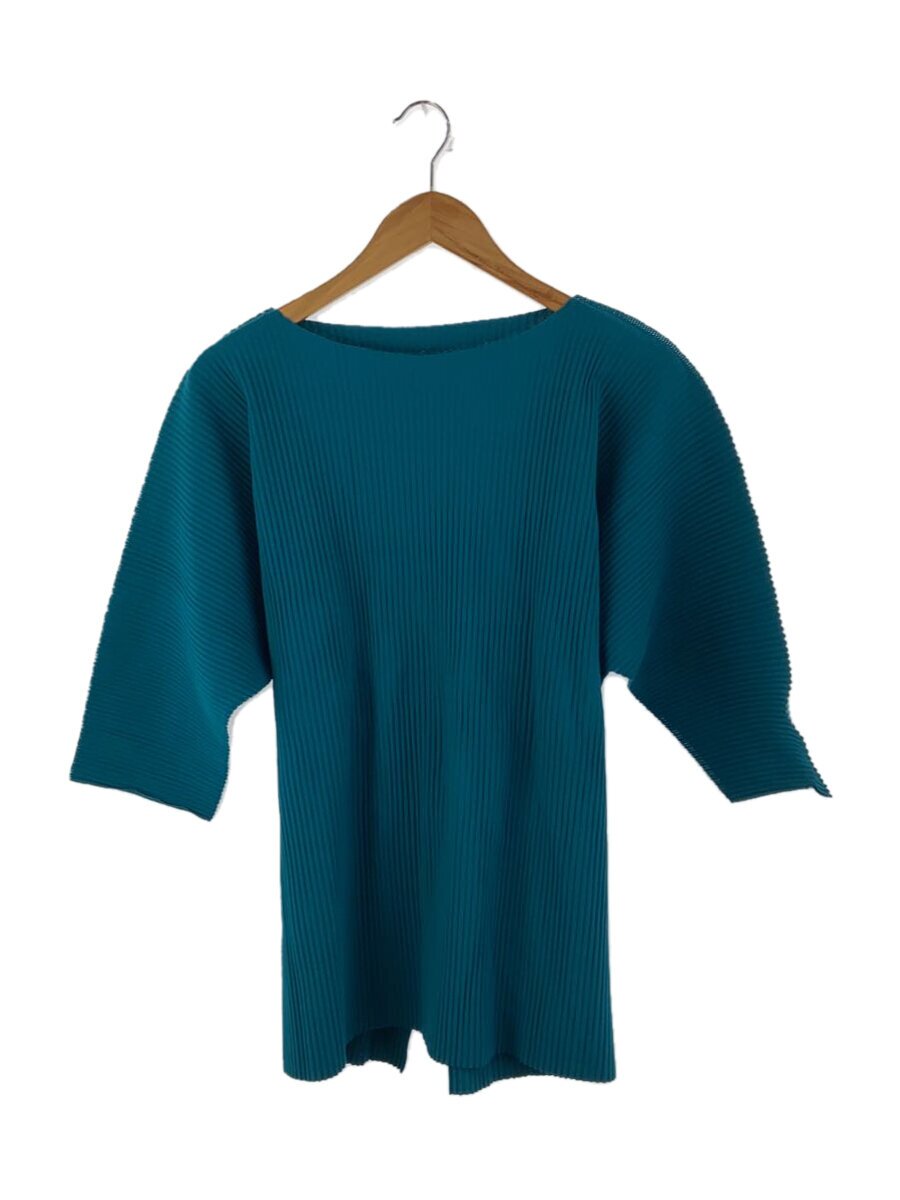 【中古】me ISSEY MIYAKE◆半袖プルオーバー/--/ポリエステル/BLU/MI02KJ343【レディース御召しもの】