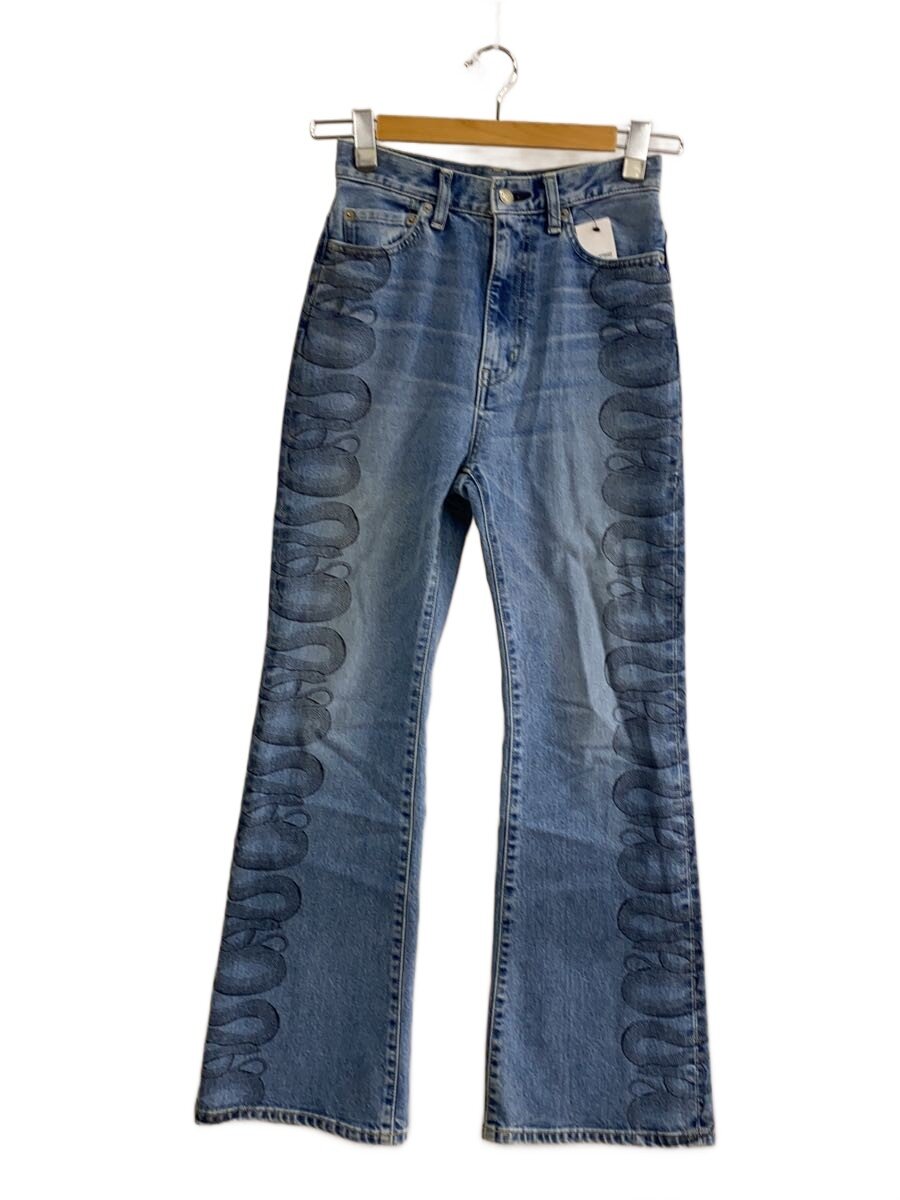【中古】HYSTERIC GLAMOUR◆SNAKE LOOP柄デニムフレアパンツ/25/綿織物/IDG/01243AP54//【レディース御召しもの】