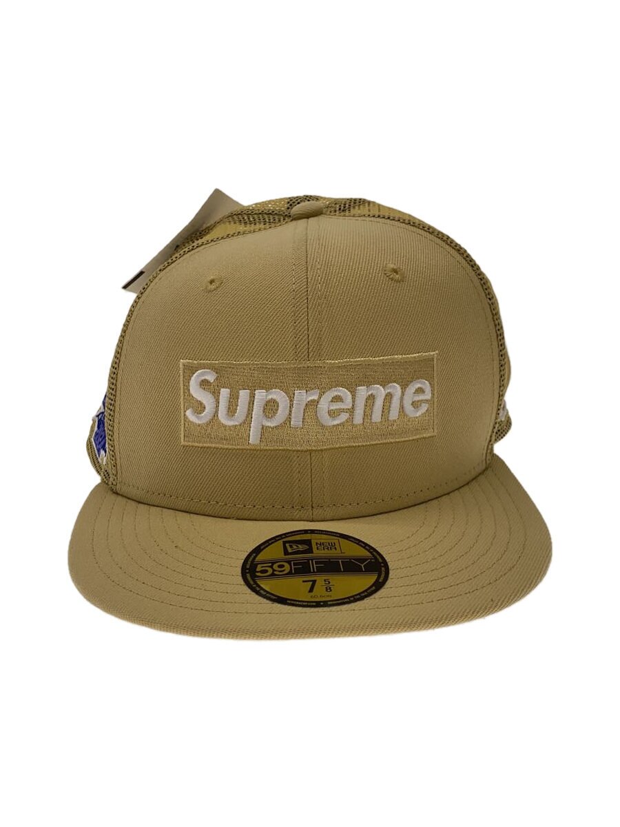 【中古】Supreme◆BOX LOGO MESH NEW ERA/旗がしら/7 5/8/綿織物/BEG/メンズ//【服飾雑貨他】