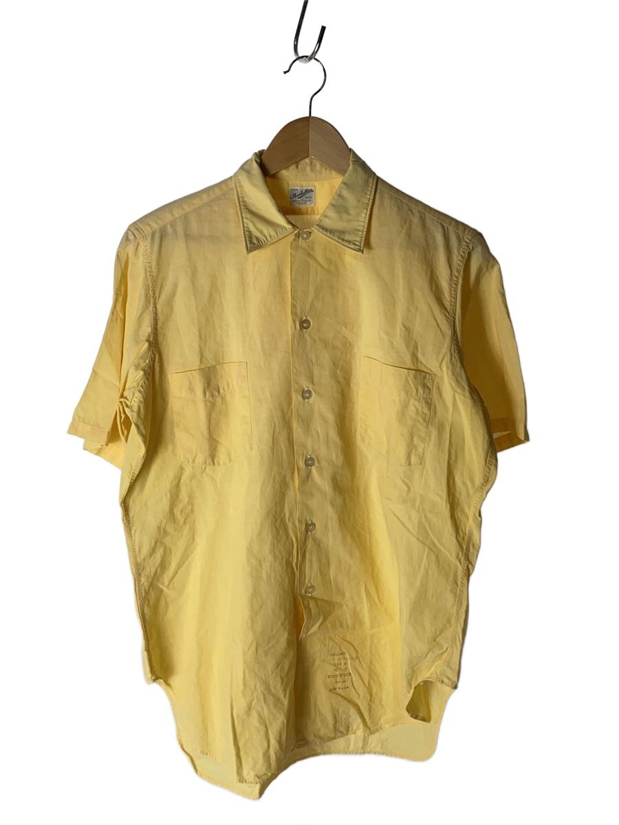 【中古】MANHATTAN◆60s/MADE IN U.S.A/半袖プルオーバー/YLW/無地【メンズウェア】