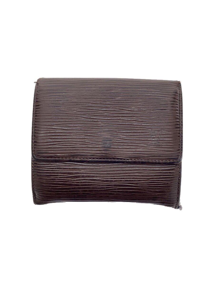 【中古】LOUIS VUITTON◆ポルト・モネ・ビエ・カルト・クレディ_エピ/レザー/BRW/メンズ【服飾雑貨他】