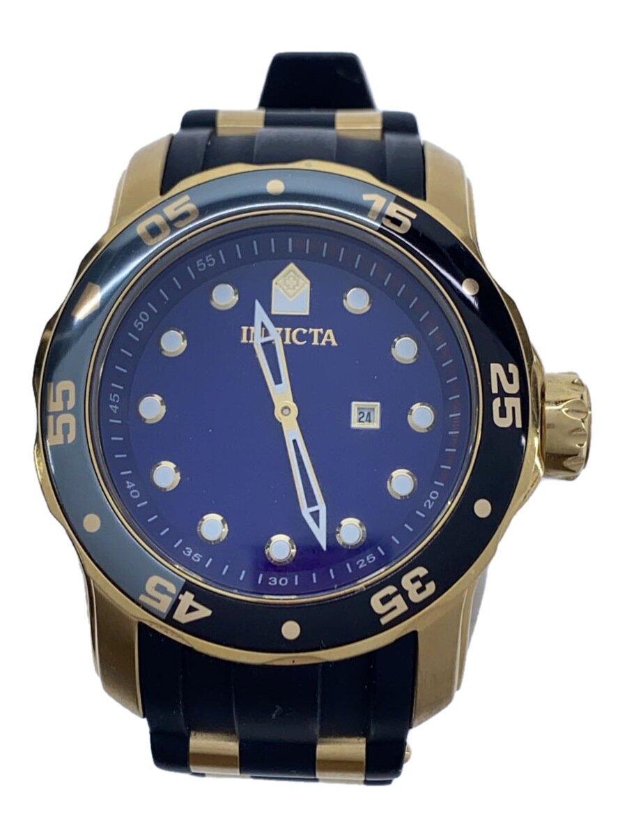 【中古】invicta◆Pro Diver 自動小銃巻ウオッチ/アナログ/天然ゴム/BLK/BLK/SS/46978//【服飾雑貨他】